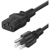 5Ft Universal PC Power Cord, 3 Prong AC Cable Replacement