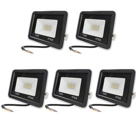 Hopelit 10 W LED Spotlight, Pack of 5, LED Spotlight Outdoor Warm White Light 3000 K, IP66 Waterproof, 850 LM Super Bright Headlight for Garden, Garage, Patio etc.