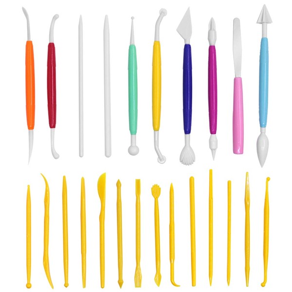 AFUNTA Clay Tools, 10 Pcs Color Plastic Modeling Clay Tools