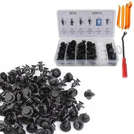 100 PCS Bumper Clips, Front Bumper Clips, 6 Popular Sizes Auto Tools Accessories for Cars Body Fixed Clip Bumpers and Replacement Parts with Storage Box