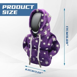 WINUERK Car Shift Gear Cover, Fashionable Sweater Hoodie Auto Gear Shift Knob Protector, Upgrade Star Sweater Shifter Hoodie for Knob Cover Gift, Universal Car Interior Accessories for Most Cars