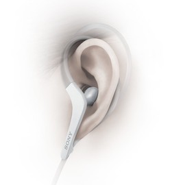 Sony MDR-AS410AP Earbuds, Splashproof/Sport Earphones, White MDR-AS410AP W with Remote and Microphone