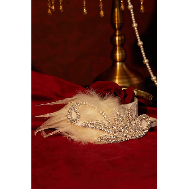 BABEYOND 1920s Women's Gatsby Headband Costume Accessories 20s Flapper Feather