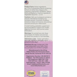 Hilton Herbs Kitty Ease Herbal Supplement for Optimum Digestive Function in Cats, 1.69 fl oz ( 50 ml) Bottle