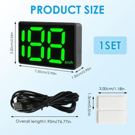 Digital GPS Speedometer Car HUD Heads Up Display with Real-Time Speed Tracking, Large LED Font Display, USB Plug & Play, Digital Speedometer Compatible with Cars, Trucks, Motorcycles, Bicycles, MPH