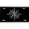 Brilliant Engraved Compass Car Tag Diamond Etched Vanity Front License