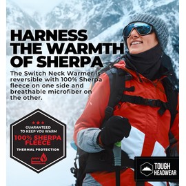 Tough Headwear Winter Neck Gaiters For Men & Women, Fleece Neck Gaiter, Fleece Neck Warmer, Ski Gaiter - Reversible