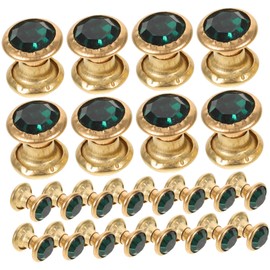 Operitacx 200 Sets Golden Rhinestone Rivets Crystal Studs for DIY Clothing Leathercraft Nail Rivet Ornaments for Belts Wallets Bags Arts and Crafts Decoration