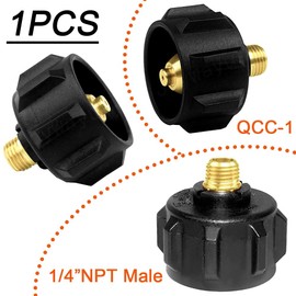Joywayus Brass QCC1 Nut Propane Gas Adapter with 1/4 Inch NPT Pipe Thread for Outdoor Cooking Heating Camping