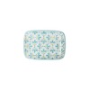 Large Rectangular Soap Dish Tray Floral/Blue Ceramic with Holes for