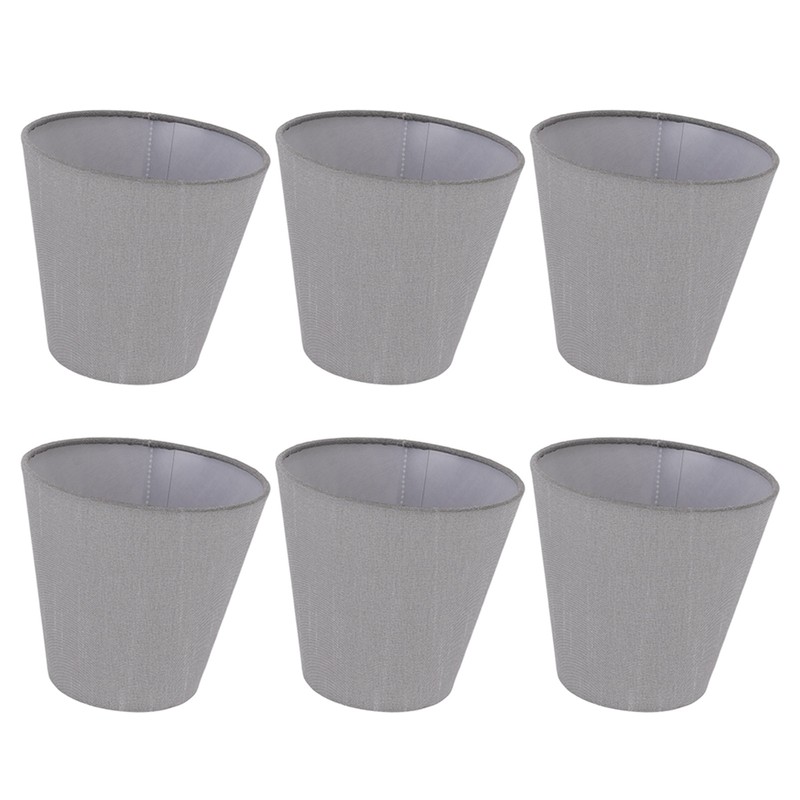 6 Pcs Cloth Lamp Shade Good Light Transmission E14 Candle