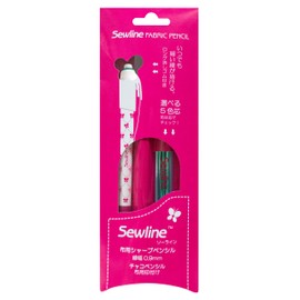Sewline ソーライン 布用 シャープペンシル ・ 替芯 セット 0.9mm 緑 消しゴム 付き FAB50039