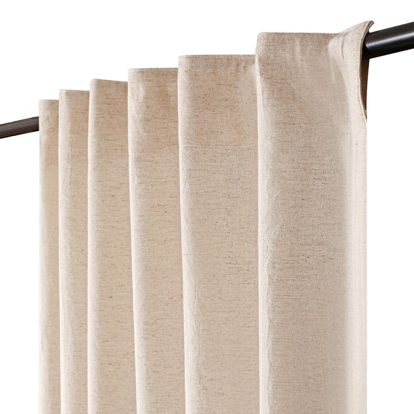 Farmhouse Curtain in Cotton/Linen Fabric 50x84 Natural, Linen Cotton Curtains, 2 Panels Curtain,Tab Top Curtains, Room Darkening Drapes, Curtains for Bedroom, Curtains for Living Room, Set of 2