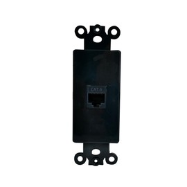 BUPLDET 1 Port CAT6 Ethernet Insert Wall Plate Black - CAT 6 RJ45 Jack Decora Insert Cover Plate for Midsize/Oversize Decorator Wallplate - Black