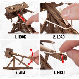 MEDIEVAL KITS Basic Siege Bundle: Trebuchet, Catapult, and Ballista | 3D Wooden Puzzle