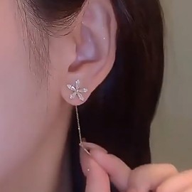 Stocking Stuffers Holiday Outfits for Women 2024 Flower Earrings Women Rhinestone Flower Earrings Zircon Foral Dangle Earrings Boho Flower Stud Earrings Summer Jewelry Gifts