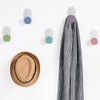 5pcs Self-Adhesive Kids Coat Hooks, Cartoon Animal Pattern Wooden Hooks