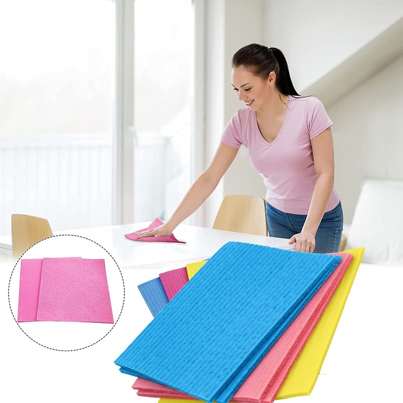 Eco-Friendly Swedish Dishcloths Cellulose Sponge Cloth Biodegradable Super Absorbent for