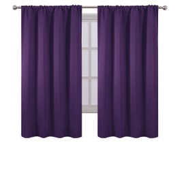 LEMOMO Purple Blackout Curtains/42 x 63 Inch/Set of 2 Panels Room Darkening Curtains for Bedroom
