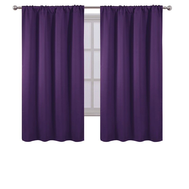 LEMOMO Purple Blackout Curtains/42 x 63 Inch/Set of 2 Panels