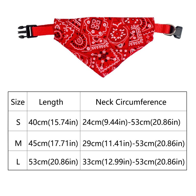 Ling & Bai 2Pcs Dog Bandana Collar Adjustable Boho Pet