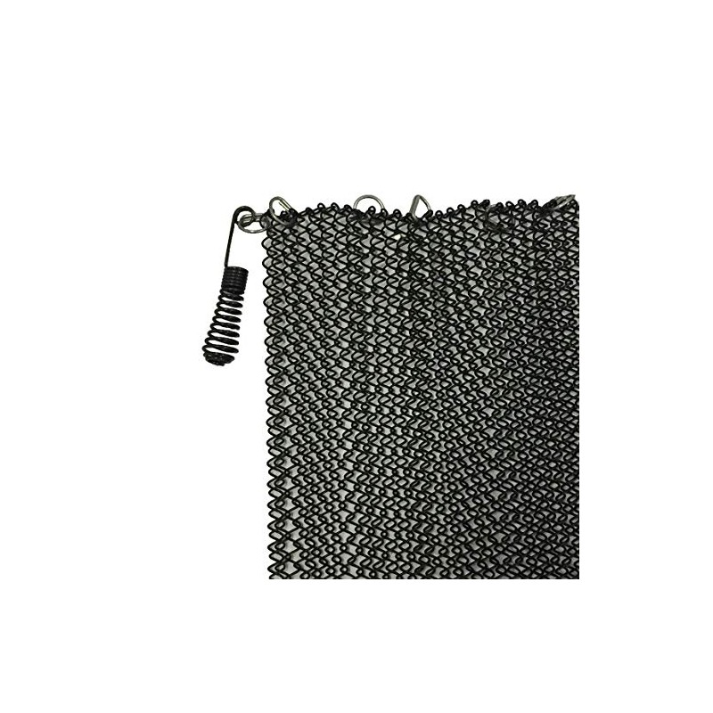 Fireplace Replacement Black Hanging Mesh Curtain Screens Two (2) Panels