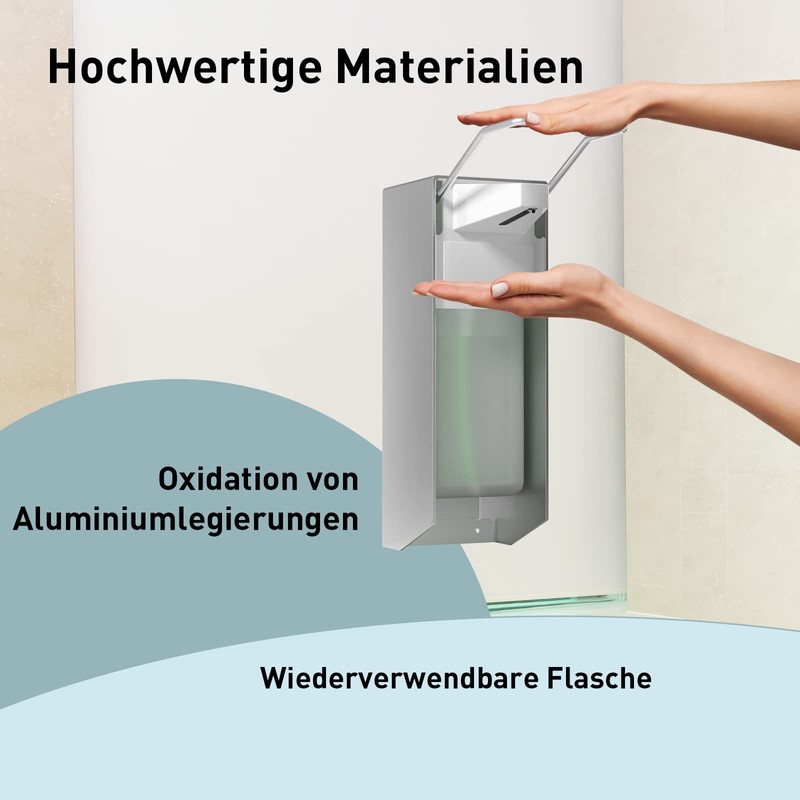 HOUSEHOLD WORLD Eurospender, Wall Mounted Soap Dispenser with Elbow Print