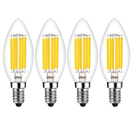 Beonllay E14 LED Bulb Dimmable 60W Equivalent 2700K Warm White, E14 Light Bulbs European Base 6W 600Lumens AC120V, E14 Edison Bulb for Turkish Lamp Light Bulb Replacement, 4 Pack