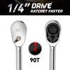 DISEN 1/4" Drive Ratchet,90-Tooth Ratchet Wrench with 7" Handle and