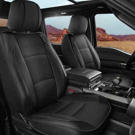 yotruth Car Seat Covers for 2015-2025 Ford F150 SuperCrew & 2017-2025 F250/F350/F450 Super Duty Crew Cab Pickup XL XLT Lariat King Ranch | Seat Covers Full Set for Pickup Trucks(Black)