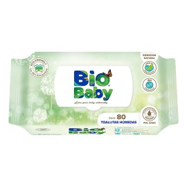 Toallas Húmedas Biobaby 80 Unidades Biodegradables Hipoalergénicas