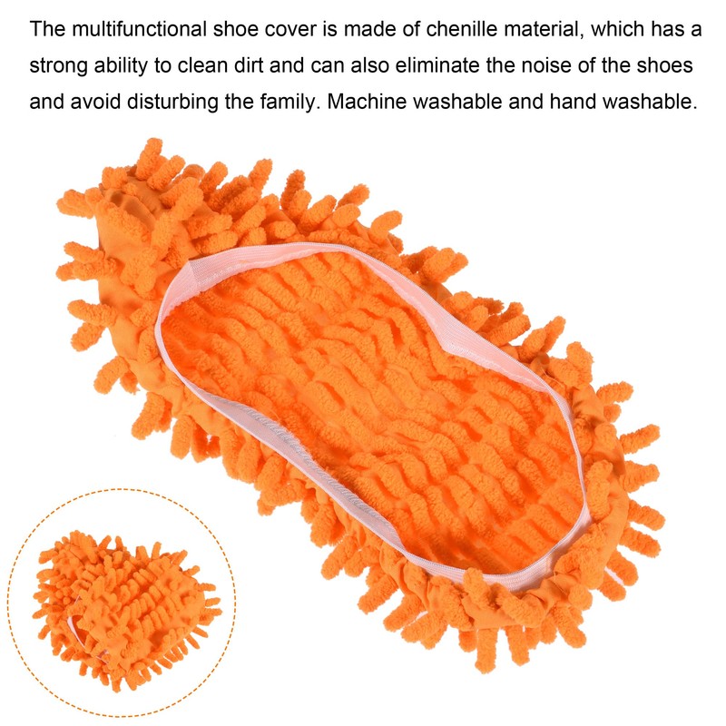 MECCANIXITY Washable Cleaning Shoes Cover Multifunction Chenille Duster Mop Slippers