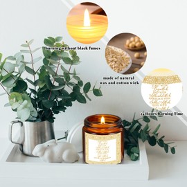 MTLEE 6 Pcs Arabic Ramadan Gifts 3.5 oz Ramadan Scented Candle Islamic Allah Candles Rustic Sign Soy Wax Jar for Mubarak Eid Gift Islamic Meditation Table Decoration for Family Church Friend (Brown)