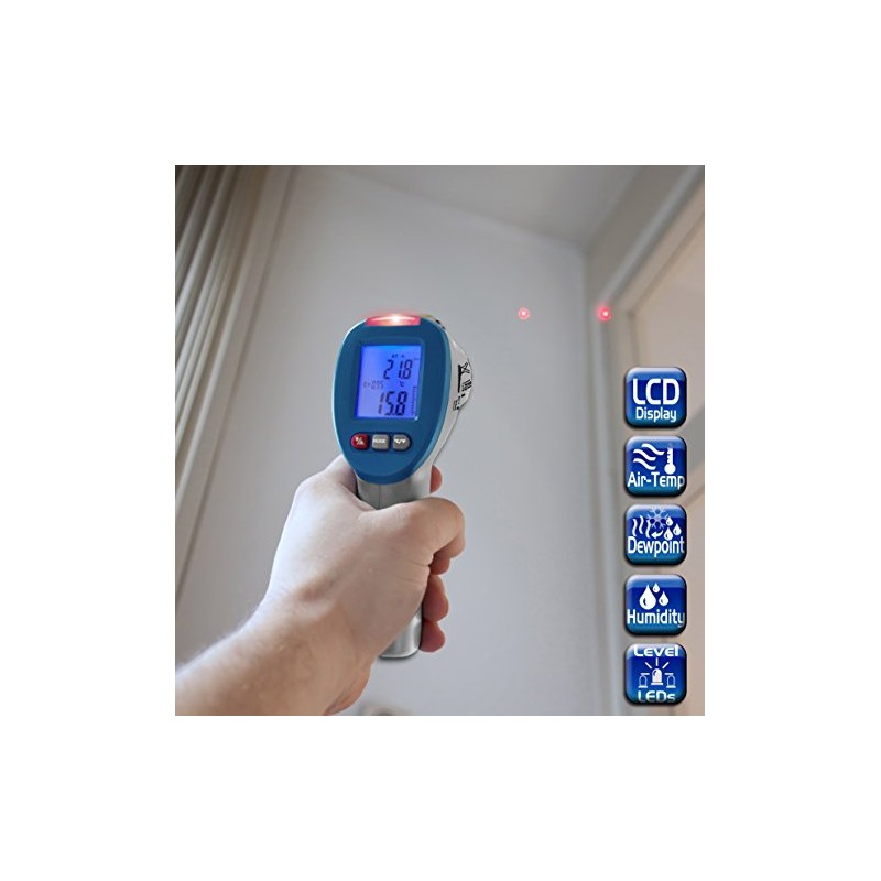 PeakTech 5400 - IR Meter, Infrared Thermometer (-50°/260°), Surface Thermometer,