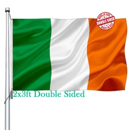 Irish ireland Flag 2x3 Outdoor Double Sided- Heavy Duty Irish National Country Flags Banner with 2 Brass Grommets 4 Rows Stitched
