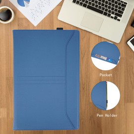 TYTX PU Leather Folio Book Cover Case Compatible for 2018~2022 13.3" Dell XPS 13 9370 9380 9305 7390 non-2-in-1 Notebook Computers ONLY, Protective Folio Book Cover with Vents and Stand Blue