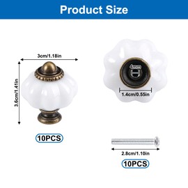 Pack of 10 Furniture Knobs White Round 30mm Cabinet Knobs Vintage Style Drawer Knobs with 10 Screws Zinc Alloy Door Knobs Kitchen Handles for Cupboards Drawer Kitchen Cupboards Wardrobe