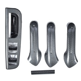 5Pcs/Set Carbon Fiber Texture Interior Door Grab Handle Cover Switch Bezel Set Fit for Bora Mk4