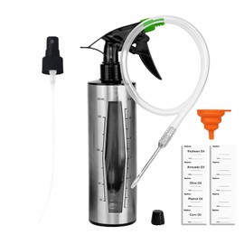 HEYISME BBQ Spray Bottle & Marinade Injector for Smoking, Upgrade 3 in 1 Food Grade Spritzer Bottle for Smoker(Adding Oil Mist Sprayer), 12oz/350ml