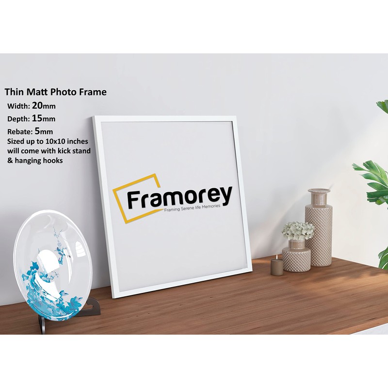 FRAMOREY White 30x30 Frame With Safe Shatterproof Styrene Front &