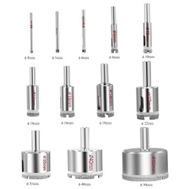 Diamond Hole Saw, Core Bit, Glass Tile, Drilling Carbide, 12 Pieces, 0.2, 0.2, 0.2, 0.2, 0.2, 0.2, 0.4, 1.6, 0.7, 0.7, 0.9, 0.8, 0.9, 0.8, 0.8, 2.9, 1.8, 0.8, 0.97, 0.9, 0