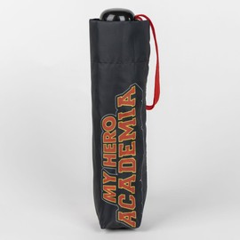 CERDÁ LIFE'S LITTLE MOMENTS My Hero Academia Folding Umbrella for Adults, Black, Manual Open, Character Design in Action, Original Product, Designed in Spain, Black, black, Small