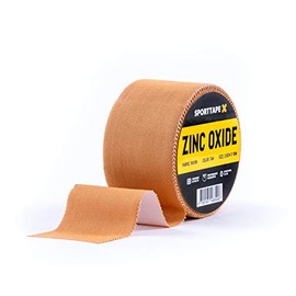 SPORTTAPE Tan Zinc Oxide Tape - 3.8cm x 10m - High Strength Athletic Tape, Blister Prevention Tape for Running & Hiking, Sports Strapping Tape & Ankle Tape for Netball. Football, Rugby - Single Roll