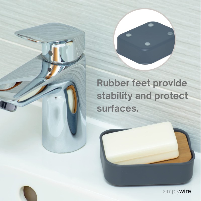 simplywire – Pack of 2 – Plastic Soap Dishes with