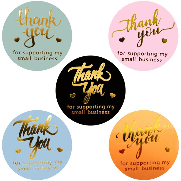 IBAKE 1.5 Inch Thank You Stickers | 800 Thank You Stickers for Small Business| Self-Adhesive & Waterproof Stickers with Beautiful Designs | Strong and Durable (Multicolor, 1.5 Inch)