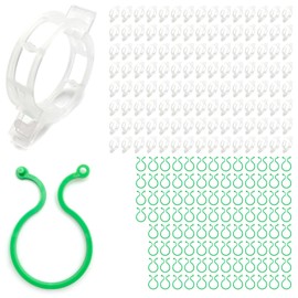 Qgond 220PCS Plant Support Clips, Plastic Garden Clips for Tomato, Grape, Cucumber, Vine Plants, Reusable Plant Clips for Climbing Plants (Green & White, Two Sizes)