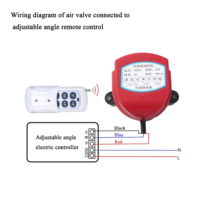 Motorized dampers HVAC 220v Remote Control with air Duct Damper
