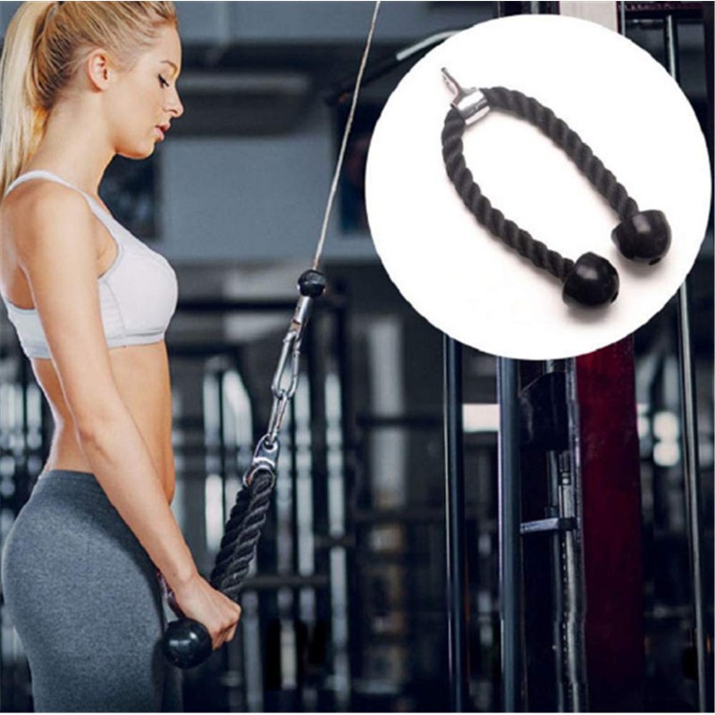 Black Tricep Rope Pull Down | 27 Inch Heavy Duty