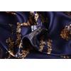 JWSilk 100% Silk Neckerchief Small Square Silk Scarf (Navy Carriage)