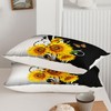 AILONEN Black and White Duvet Cover Set King Size, Yellow